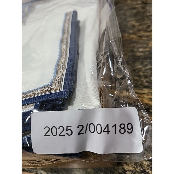 Royal Dragon Cotton 5 Placemat/ 6 Napkin Blue Floral 15” Square - Picture 8 of 8